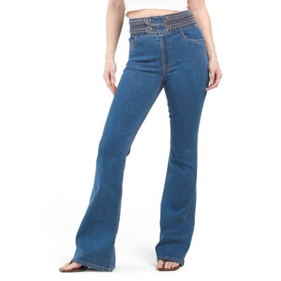 Derek Lam 10 Crosby Harlow Braided Waist Jeans Women's Size 24 New With Tag - Picture 1 of 3